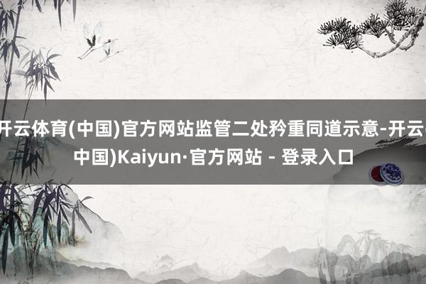 开云体育(中国)官方网站监管二处矜重同道示意-开云(中国)Kaiyun·官方网站 - 登录入口