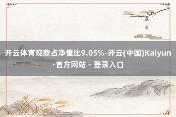 开云体育现款占净值比9.05%-开云(中国)Kaiyun·官方网站 - 登录入口