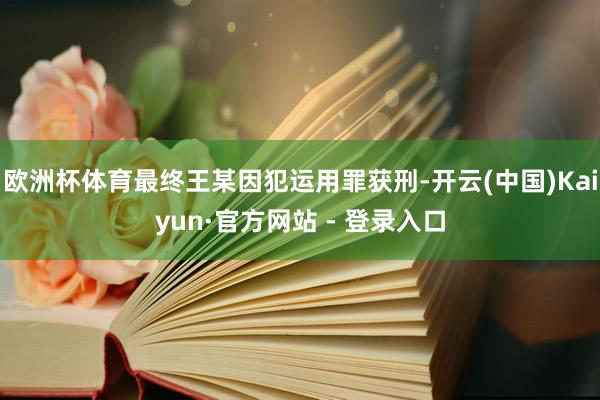 欧洲杯体育最终王某因犯运用罪获刑-开云(中国)Kaiyun·官方网站 - 登录入口