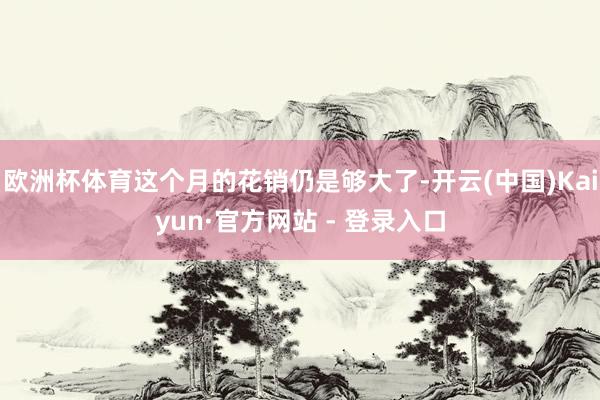 欧洲杯体育这个月的花销仍是够大了-开云(中国)Kaiyun·官方网站 - 登录入口