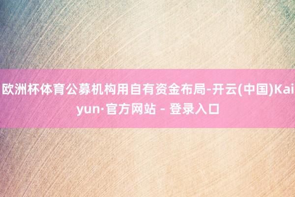 欧洲杯体育公募机构用自有资金布局-开云(中国)Kaiyun·官方网站 - 登录入口