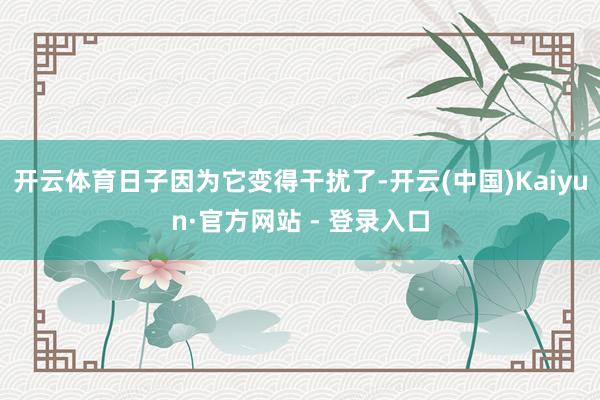 开云体育日子因为它变得干扰了-开云(中国)Kaiyun·官方网站 - 登录入口